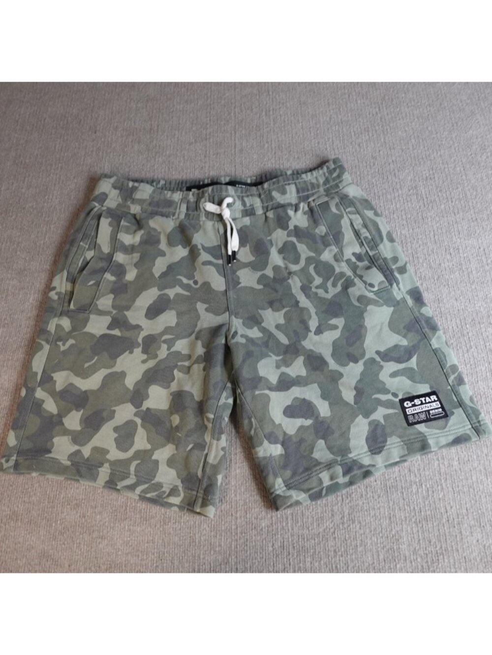 G-Star Shorts XL Green Camo Camouflage 10" Sweatshorts